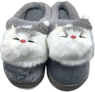 shoptegic Women Slippers(Grey , 8)