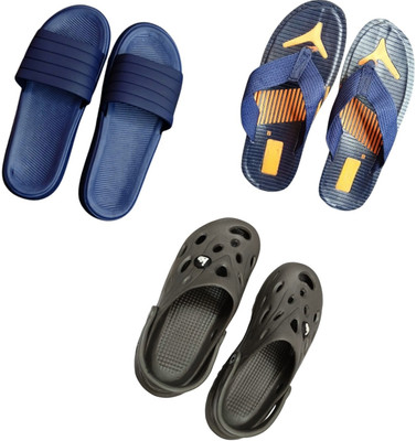 BLIBBERS Men Slippers(Blue, Blue, Grey , 9)