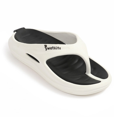 Smoothlite Men Slippers(White, Black , 9)