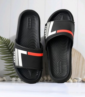 STIFRON Men Slides(Black , 6)