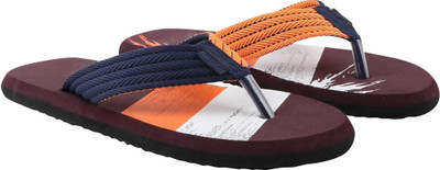 Appe Men Flip Flops(Brown, Orange , 7)