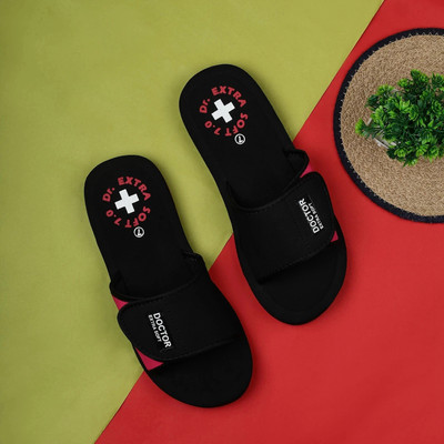 DOCTOR EXTRA SOFT Men Slides(Black, Red , 13)