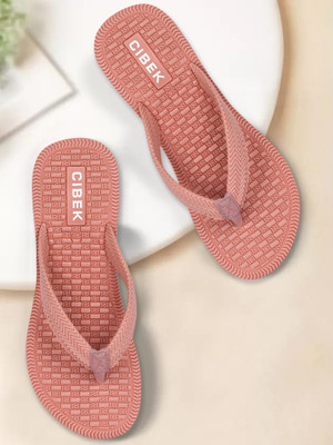 CIBEK Women Flip Flops(Beige , 4)