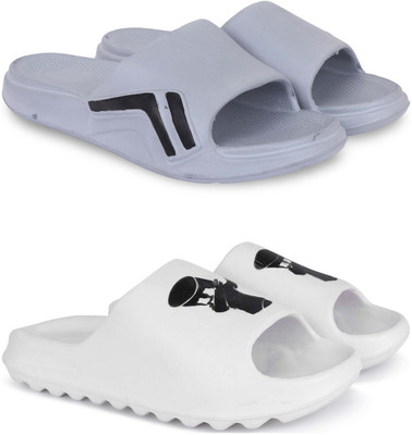 Pampy Angel Men Slippers(Grey, White , 8)