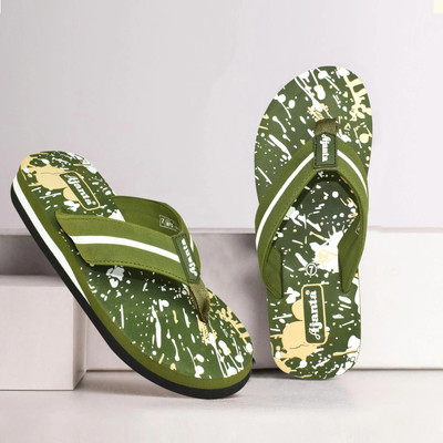 AJANTA Men Flip Flops(Green , 9)