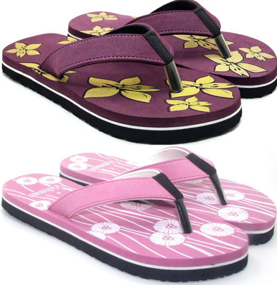 VAHMAH Women Slippers(Purple, Pink , 6)