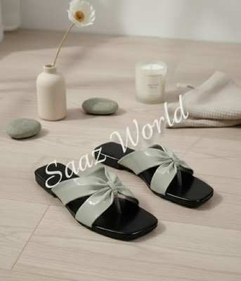 saaz world Women Slippers(Green , 7)