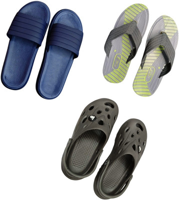 BLIBBERS Men Slippers(Blue, Grey, Grey , 7)