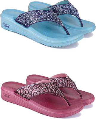 ABN Women Slippers(Blue, Pink , 5)
