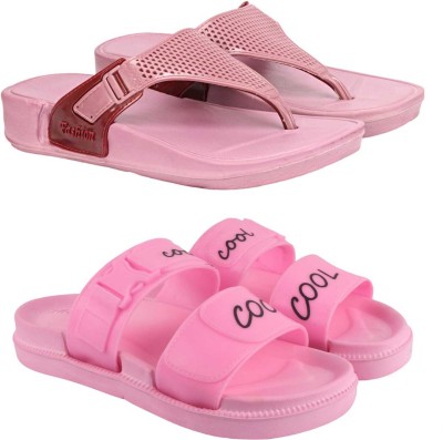 WOCMEC Women Slides(Pink, Pink , 7)