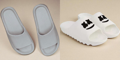 Shoepro Men Slides(Grey, Off White , 8)