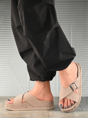 Layasa Women Slippers(Beige , 4)