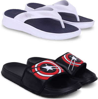 Kapani Fashion Men Slippers(Blue, Black , 10)