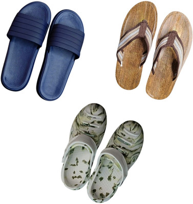 BLIBBERS Men Slippers(Blue, Brown, Multicolor , 6)