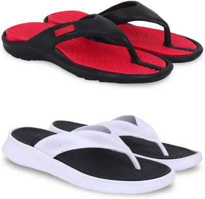 KAPYANSH Men Slippers(Red, Black , 7)