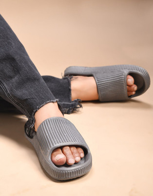 Athree Men Slides(Grey , 8)