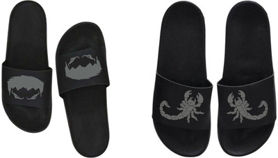nvisan Men Slides(Grey, Black , 8)