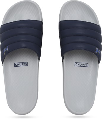 Chupps Men Mi Official Sliders Light Grey/Navy Men's Comfortable Slides & Flip Flop Slides(Grey, Blue , 7)