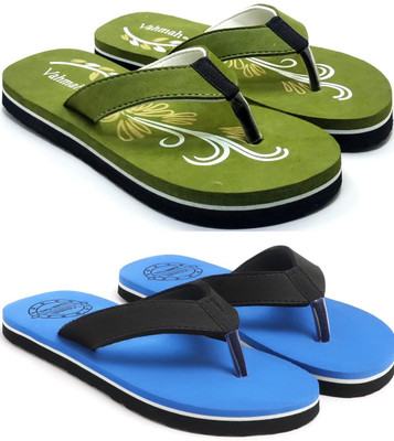 VAHMAH Women Slippers(Green, Blue , 5)
