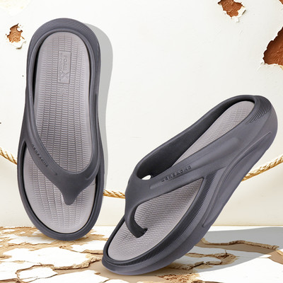 BERSACHE Men Flip Flops(Grey , 6)