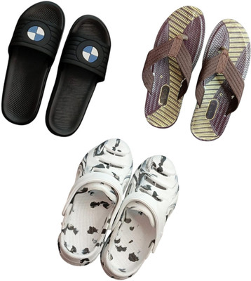 BLIBBERS Men Slippers(Black, Brown, White , 9)