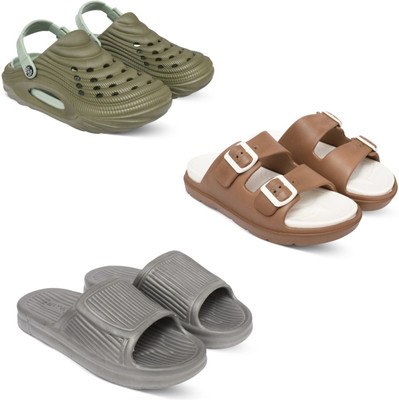 Acorn Men Slides(Olive, Tan, Grey , 8)