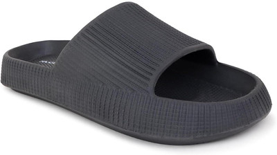 fooinQ Women Slides(Black , 8)