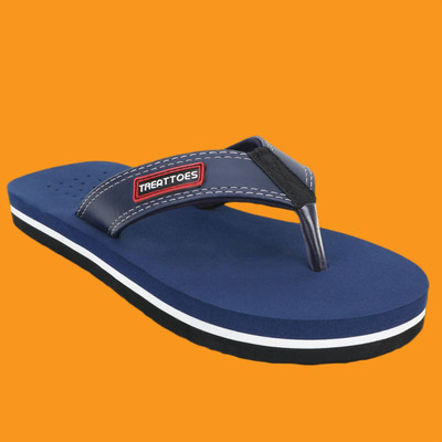 TREATTOES Men Men Ortho Care Diabetic Orthopaedic Comfort Dr Slippers Flipflops for Boy Flip Flops(Navy, Blue , 10)