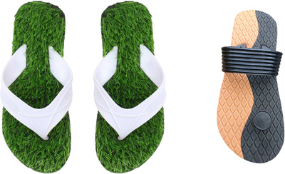 skyflip Men Slides(Brown, White , 10)
