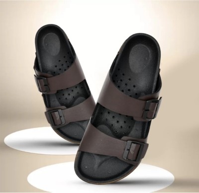 MEVHUB Men Slides(Brown , 8)