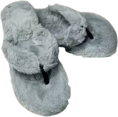Sale YUG Women Flip Flops(Grey , 6)