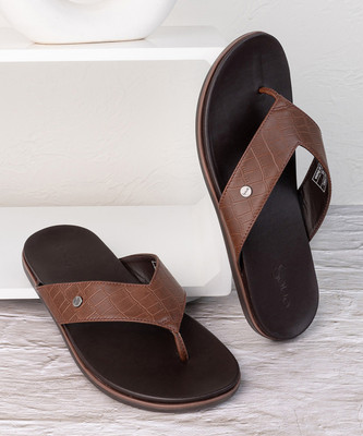 one8 Men Flip Flops(Tan , 8)