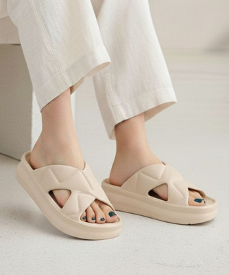 Svaar Women Slides(Beige , 5)