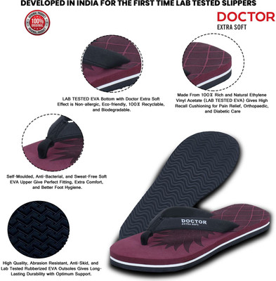 DOCTOR EXTRA SOFT Women House Slipper for Women's | Lightweight & Durable | Super Soft & Comfortable Flip Flops(Maroon , 5)