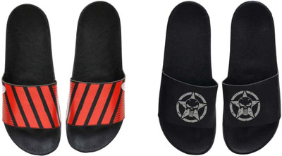 nvisan Men Slides(Red, Grey , 6)