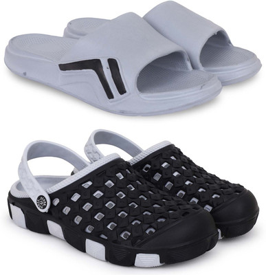 Kapani Fashion Men Slippers(Grey, Black , 7)