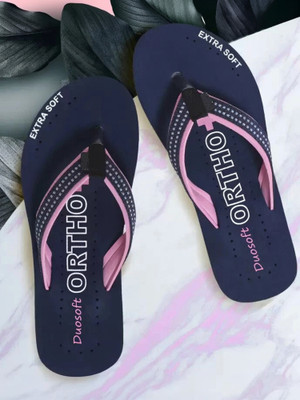 DUOSOFT Women Doctor Slipper|Super Soft|Orthopedic|Lightweight|Diabetic|Antiskid Slippers(Blue , 4)