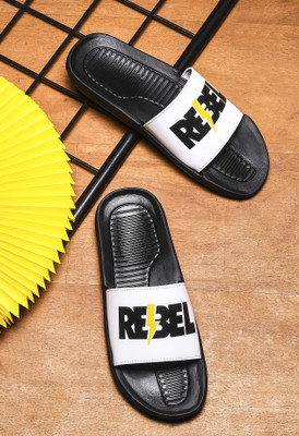 Foot Print Men Slides(White , 10)