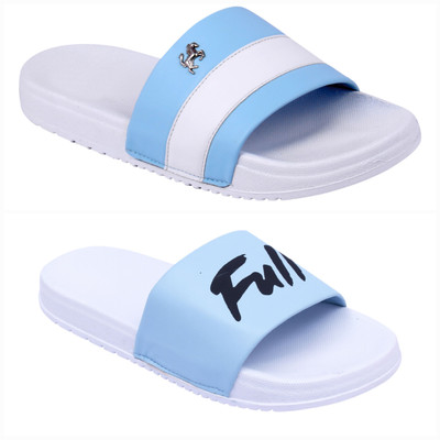 Foot Print Men Slides(Multicolor , 8)