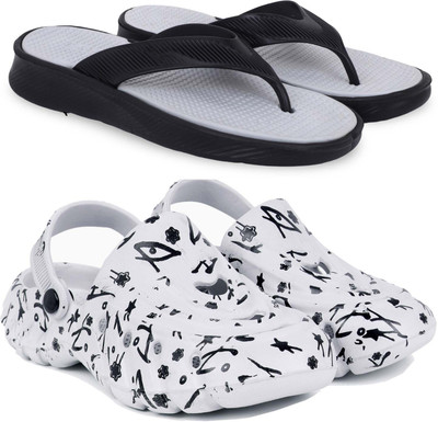 Pampy Angel Men Slippers(Grey, White , 10)