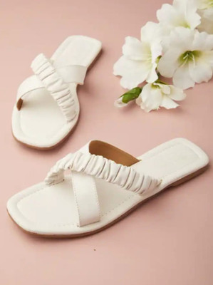 StepIndia Women Slides(White , 6)