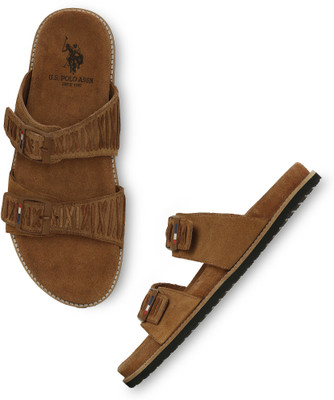 U.S. POLO ASSN. Men Flip Flops(Beige , 9)