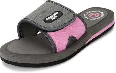 ORTHO JOY Women Slides(Grey, Pink , 3)