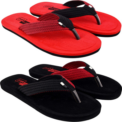 Vokline Men Mens Comfortable Trending And Stylish Slipper And Flipflop (Pack Of 2) Slippers(Multicolor , 6)
