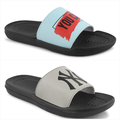 Shoe Mate Men Slides(Grey , 10)