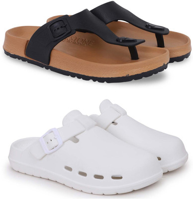 KAPYANSH Men Slippers(Beige, White , 10)
