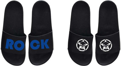 nvisan Men Slides(Blue, White , 10)