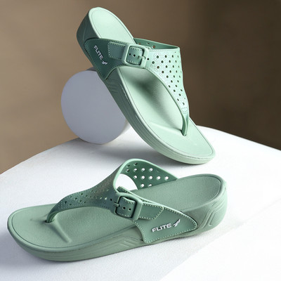 FLITE Women Slippers(Green , 4)