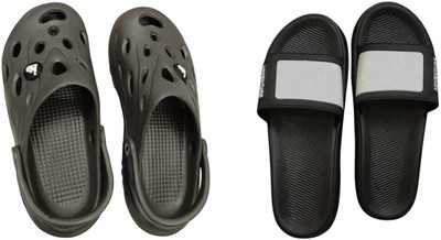 BLIBBERS Men Slides(Grey, Black , 8)