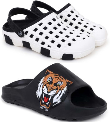 Pampy Angel Men Slippers(Black, Black , 6)